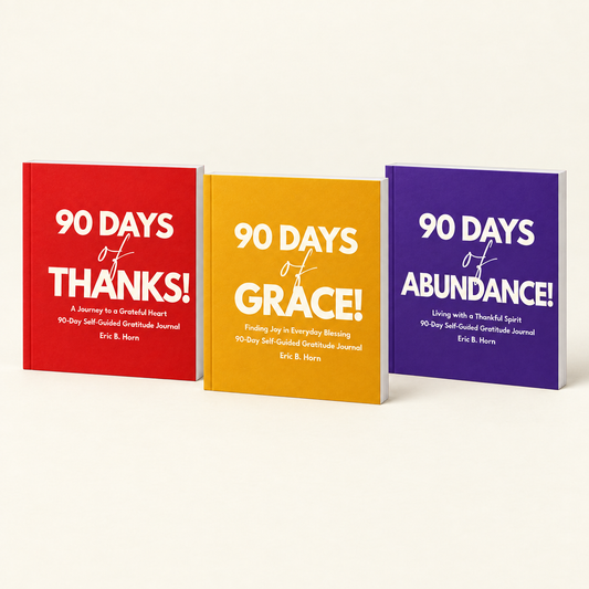 90 Day Gratitude and Renewal Trilogy Bundle with Thanks, Grace, and Abundance paperback journals